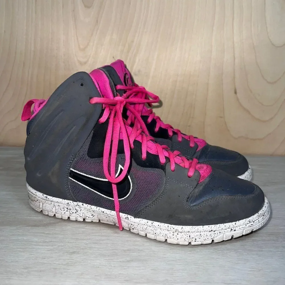 ‎Nike Dunk Free Dark Grey/Hot Pink 599466-002 Men's 8